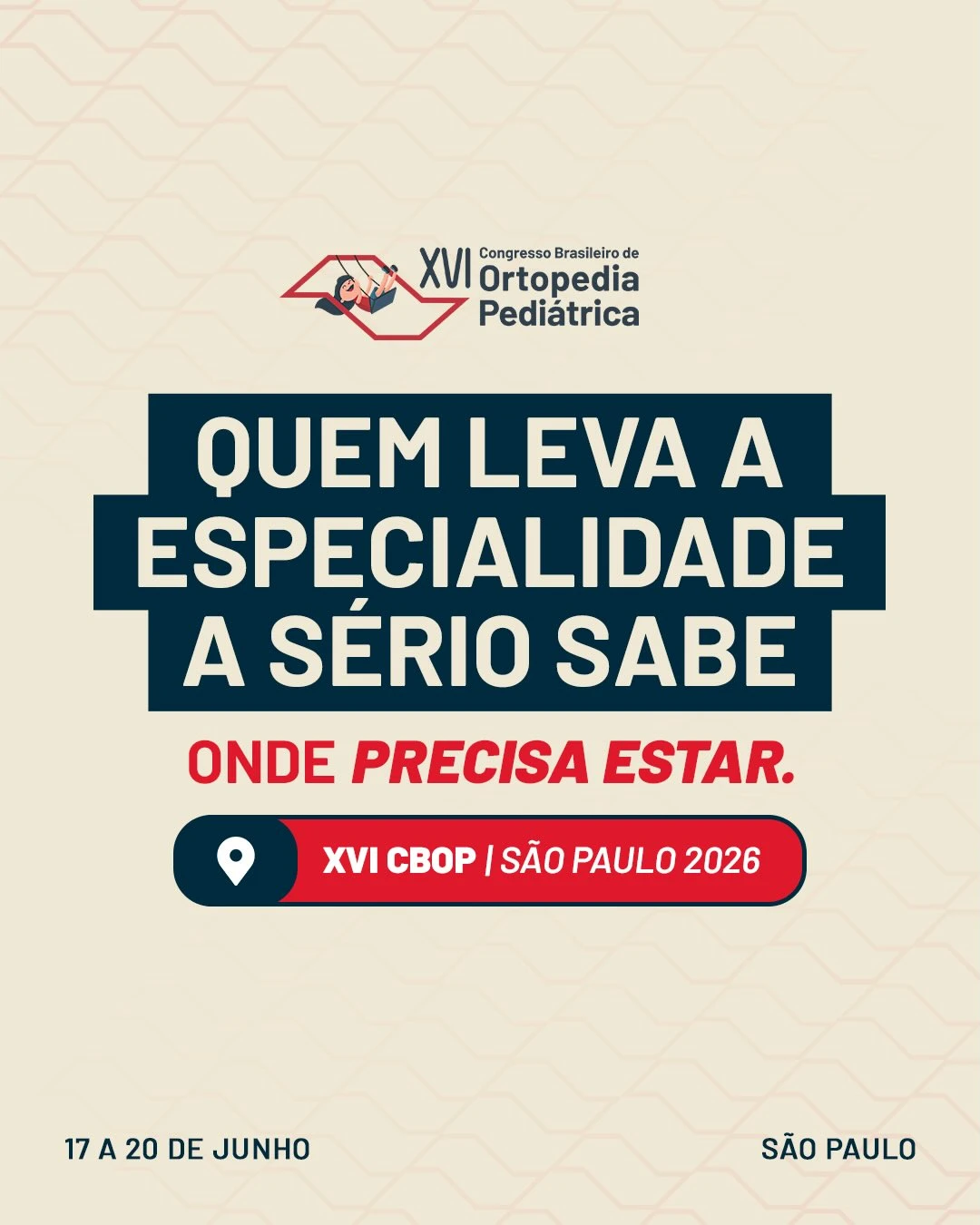 Quem leva a especialidade a sério, sabe onde precisa estar